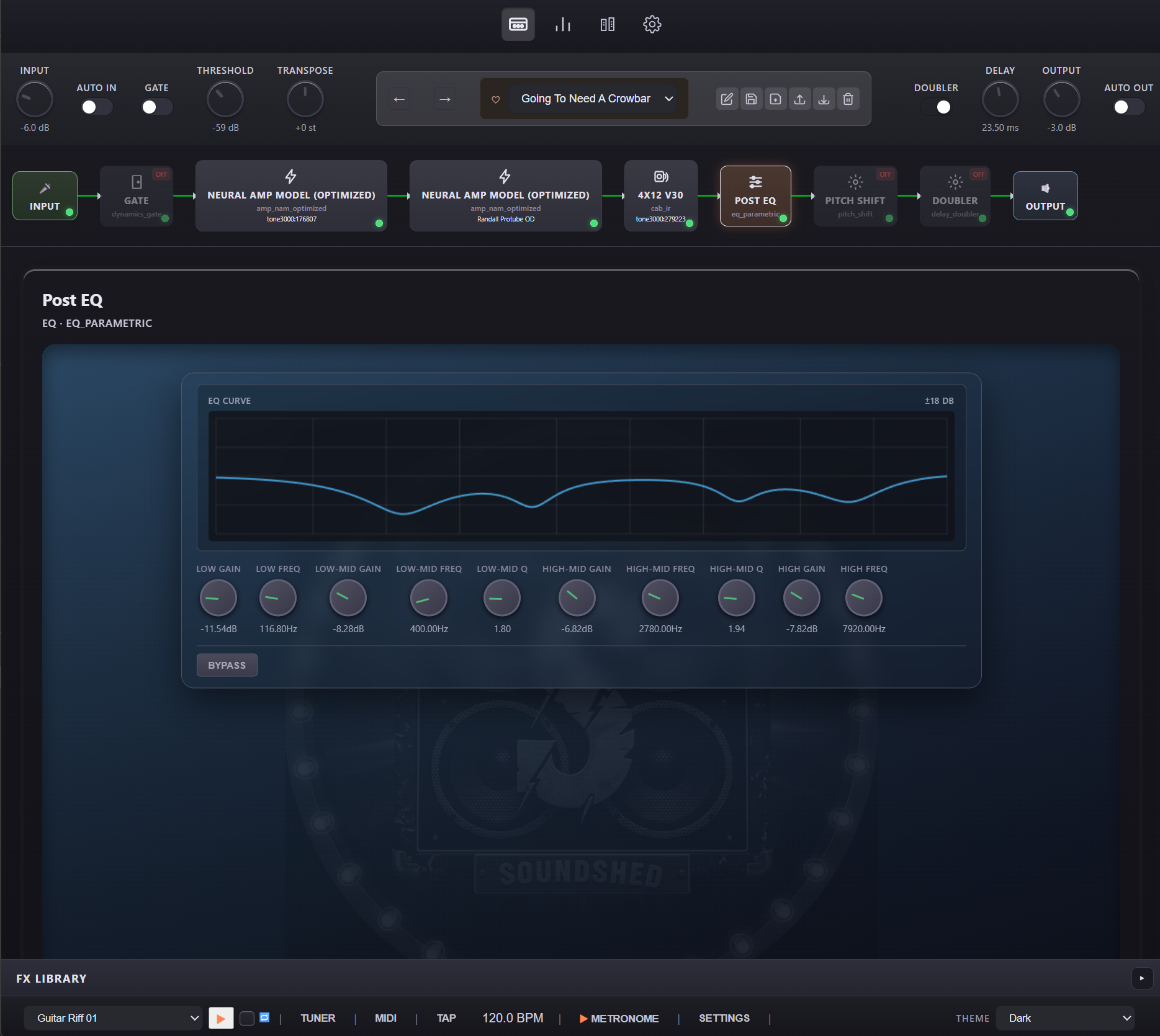 Soundshed Guitar Main Interface