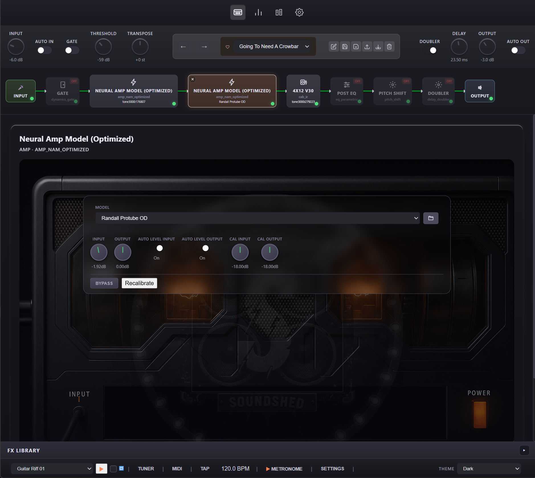 Soundshed Guitar Plugin Interface